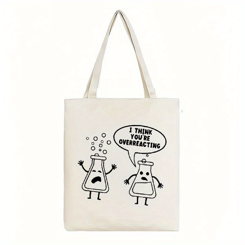 White Canvas Tote Bag Cartoon  - Medical Lab Day review and price