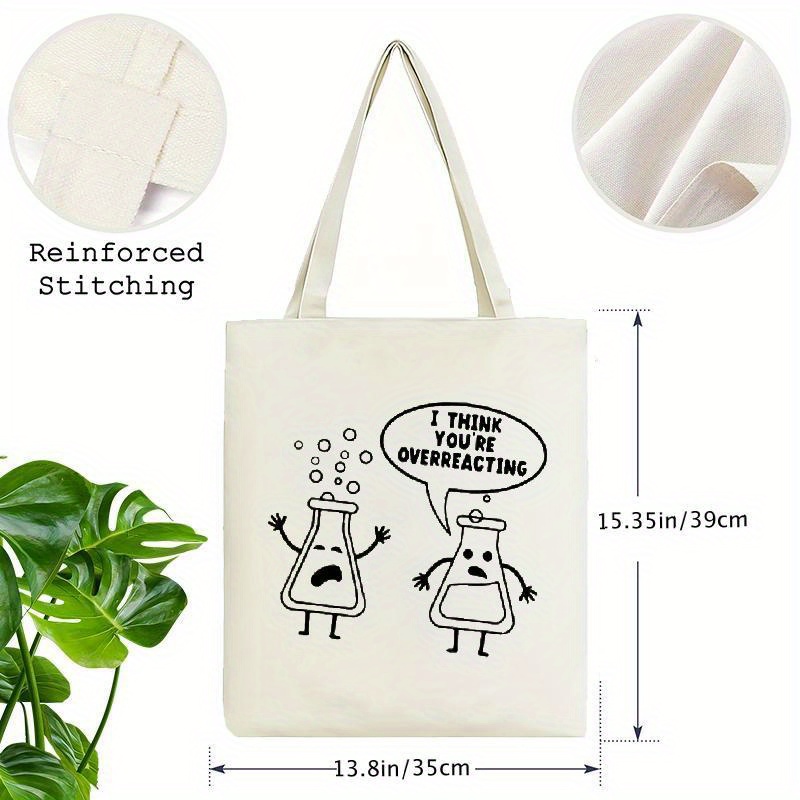 White Canvas Tote Bag Cartoon  - Medical Lab Day review and price